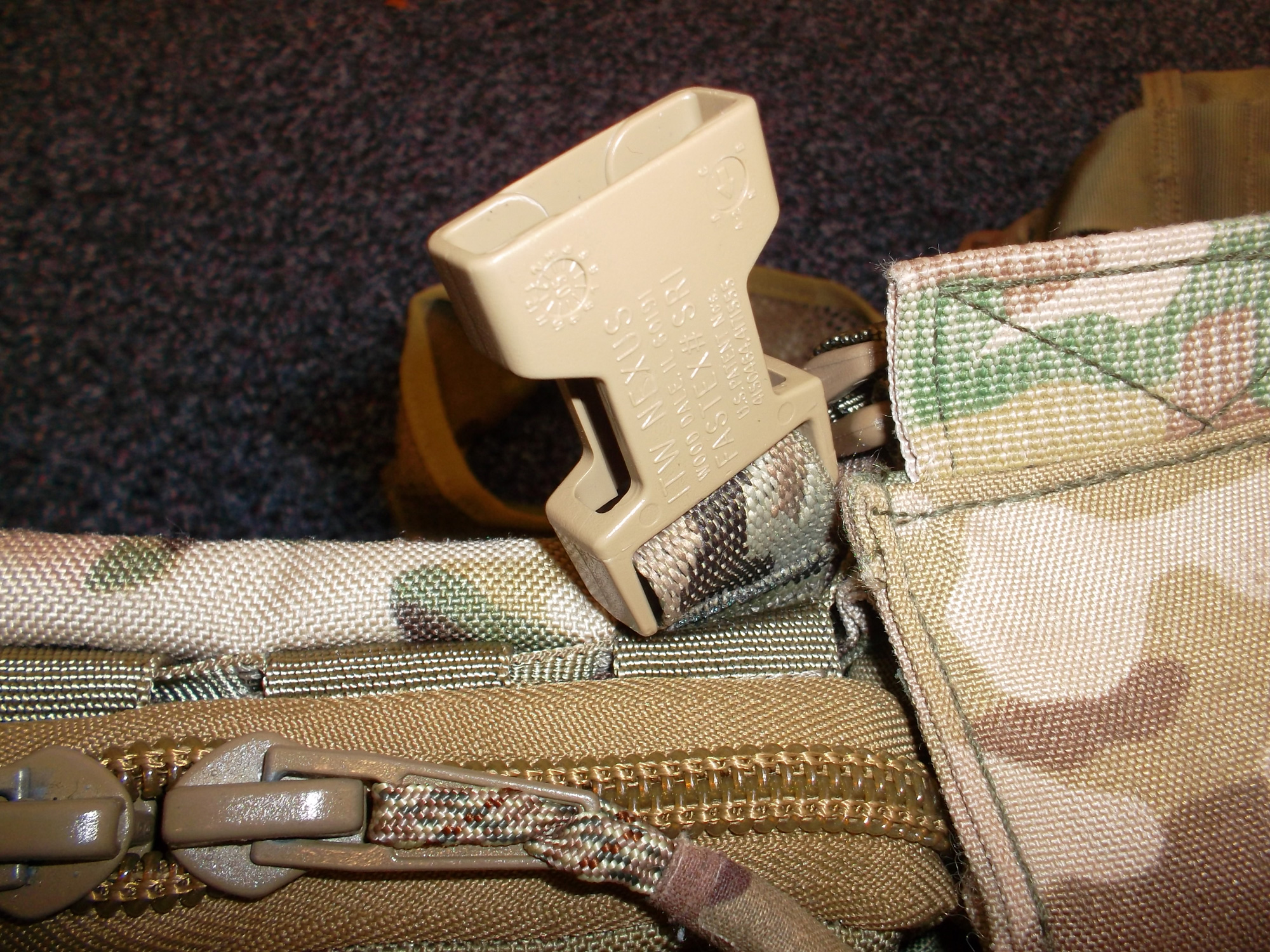 Close up of Molle T Mount with FR SRB